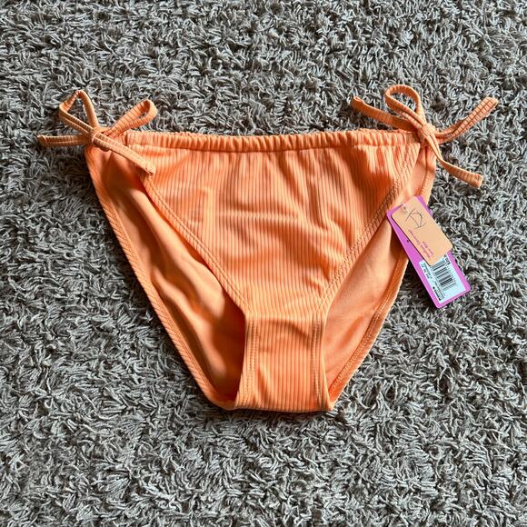 NWT! Juniors' Ninety-Nine° Tunnel Side-Tie Orange Bikini Bottoms Size Large - Picture 6 of 6